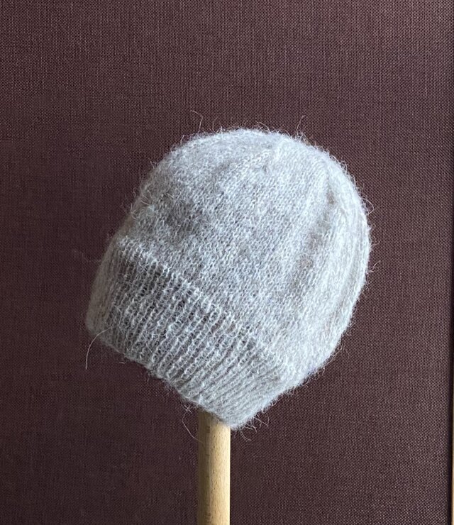 【受注作品】モヘア・ニット帽 ベージュの画像1枚目