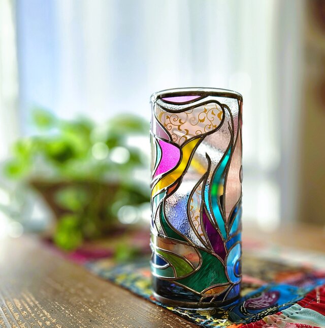 再販:ガラス丸型花瓶『エルフの森』