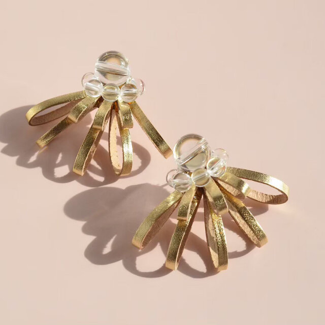 Sucre【レザーピアス/イヤリング】"gold"