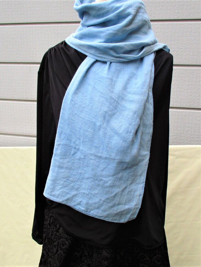 ダブルガーゼの藍染めストールB