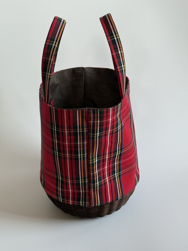♡２回のみ使用♡WOVEN チェック柄 かごバッグ カゴバッグXS 23 | Tipijua Handworks