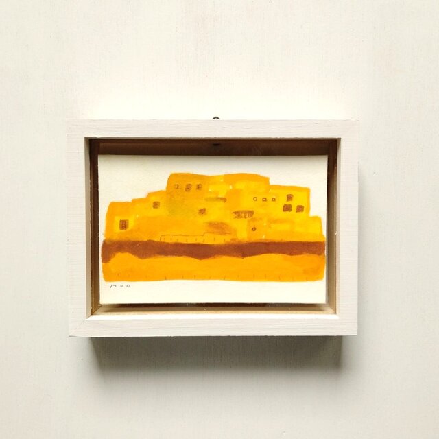 アクリル画｜原画「異国の町」※木製額縁入り