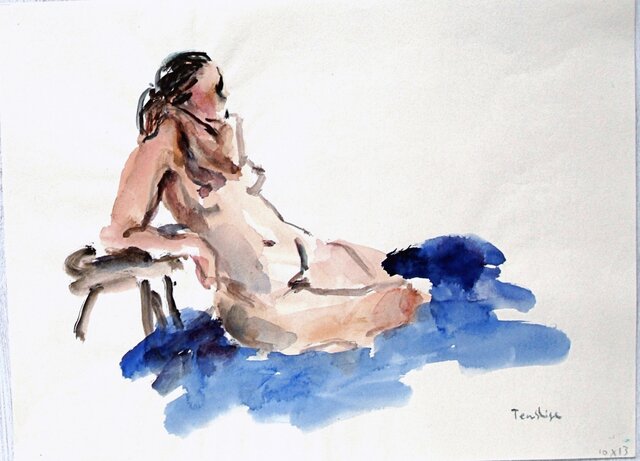 裸婦水彩画－１ | iichi 日々の暮らしを心地よくするハンドメイドや