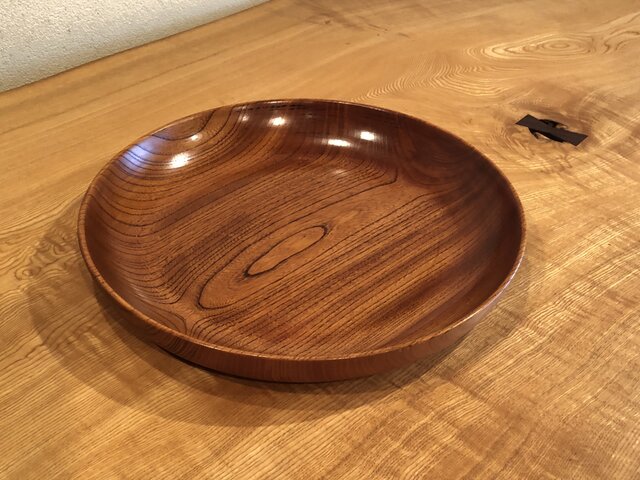 ケヤキの大皿 拭き漆仕上げの画像1枚目