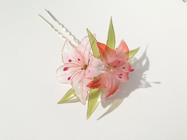 ツツジの髪飾り【朱・薄桃】 | iichi 日々の暮らしを心地よくする