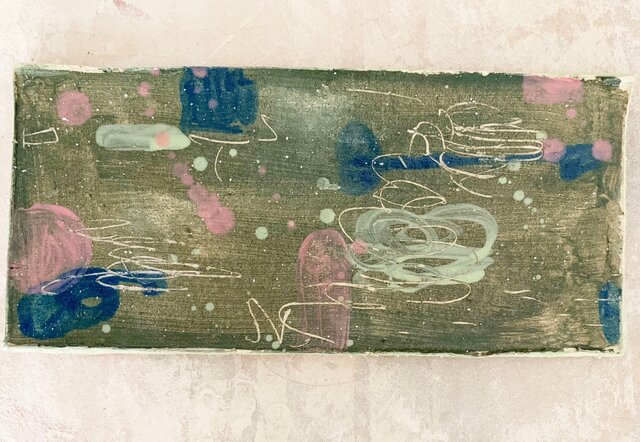 26cm長皿 魚皿 秋刀魚皿 深緑の画像1枚目