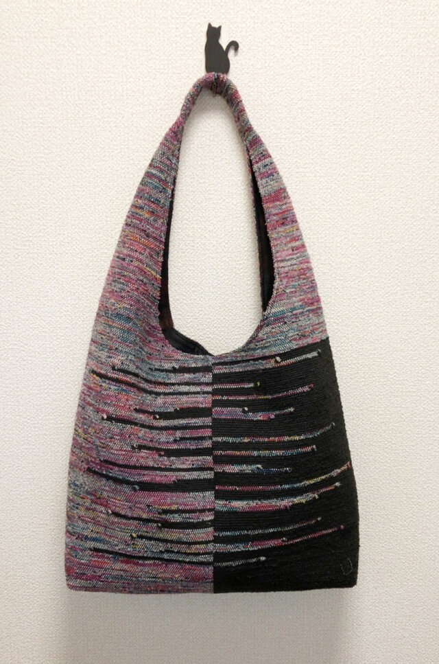 裂き織り　ショルダーバッグ　ワンハンドル（マルチカラー）