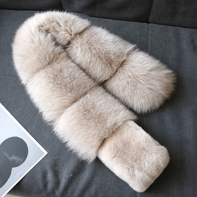 ¶ new antique fur ¶ ベージュフォックスデザインショールマフラーの画像1枚目