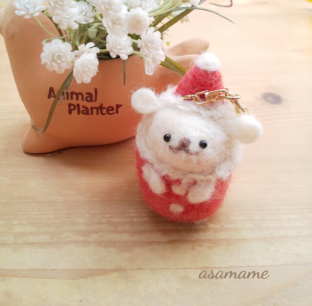 クリスマスコスチューム つぶらな瞳のヒツジさん 羊毛フェルトの画像1枚目