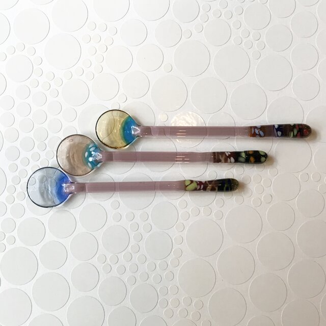 お得!パープル系ミニスプーン3本セットの画像1枚目