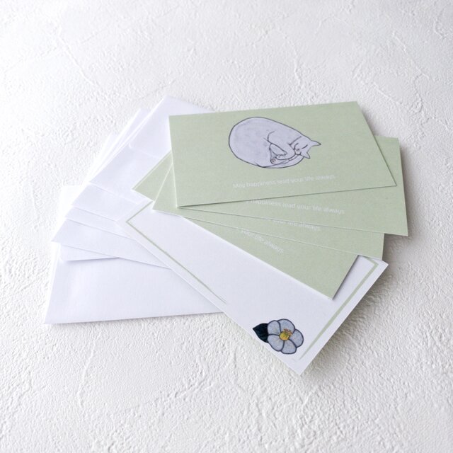 メッセージカードセット（眠り猫）