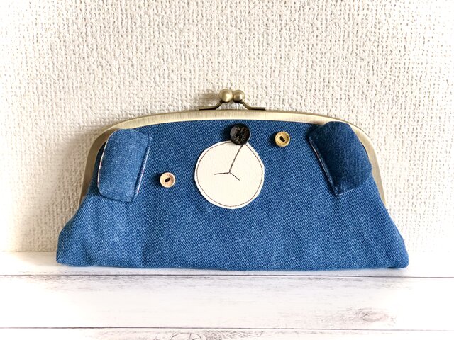 デニくま★親子がま口【アンティークゴールド】の画像1枚目