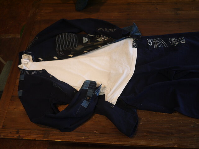 men's久留米絣パッチシャツの画像1枚目