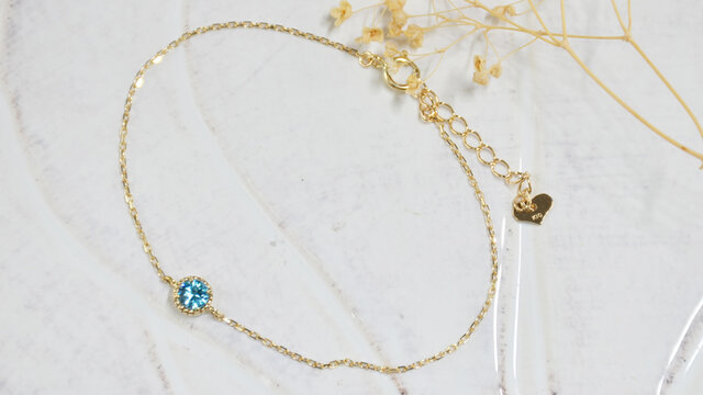 K10 ブルー ジルコン ブレスレット BT0366-28 | iichi 日々の暮らしを