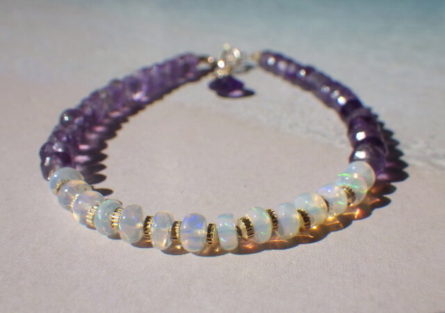 Love ☆Opal Gem Bracelet オパールとアメジストのブレスレット 