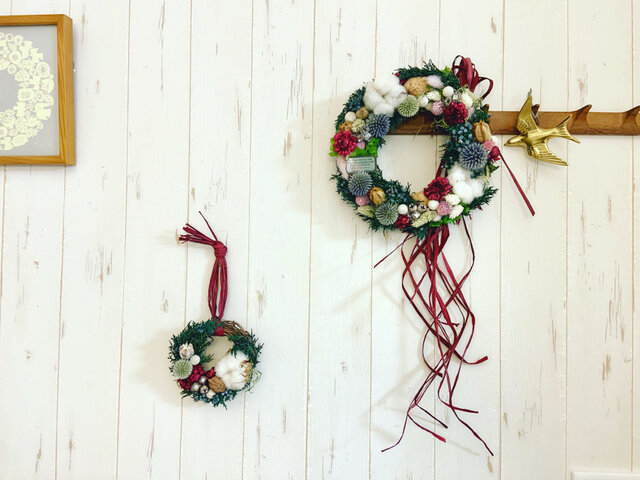 ドライフラワー Christmasリース miniの画像1枚目
