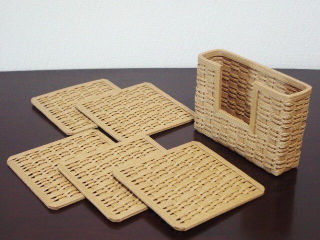 コースターセット ケース付 Iichi ハンドメイド クラフト作品 手仕事品の通販