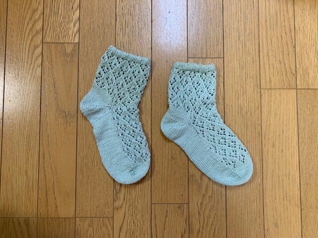 レースソックス・diamond・ベビーミントグリーンの画像1枚目