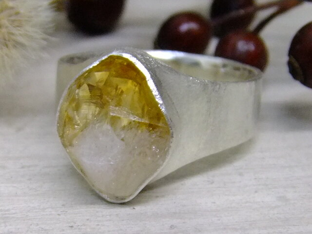 シトリン原石*925ringの画像1枚目
