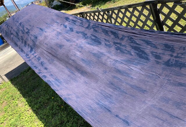 草木染×藍染、5m、トリプルガーゼ生地、COTTON100%、国産110cm巾の画像1枚目