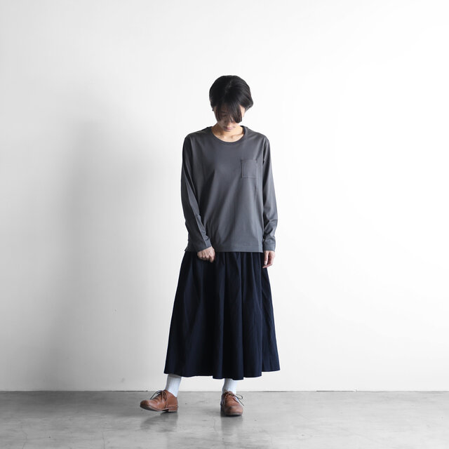 HUIS×yohakuギザコットン長袖カットソー(チャコールグレー)size2【ユニセックス】の画像1枚目
