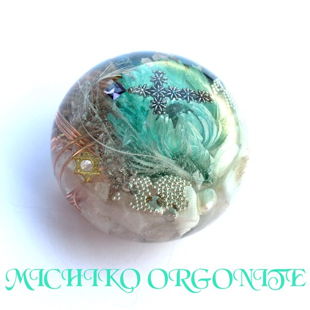 クロス　伝説のオリハルコン入り　ケオン入り　恋愛　癒し　悪縁を絶つ　幸運メモリーオイル入　キュート型　オルゴナイト