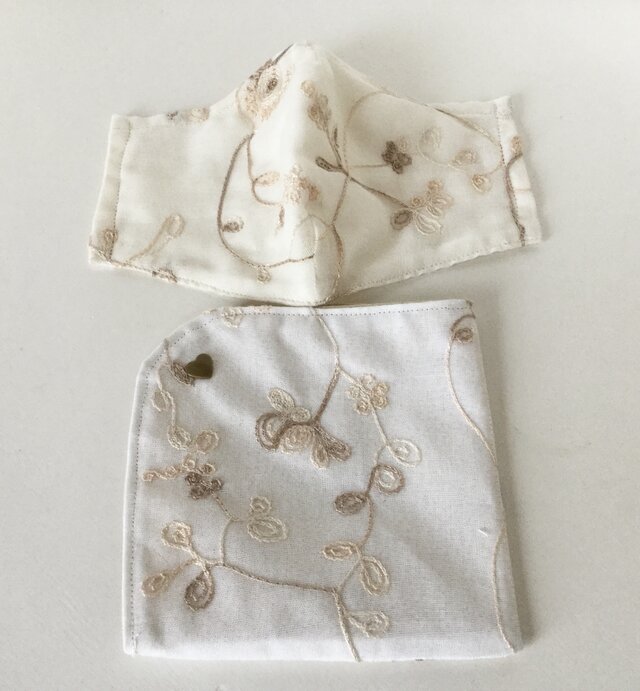 レース　マスク&マスクケースセット　お揃い　