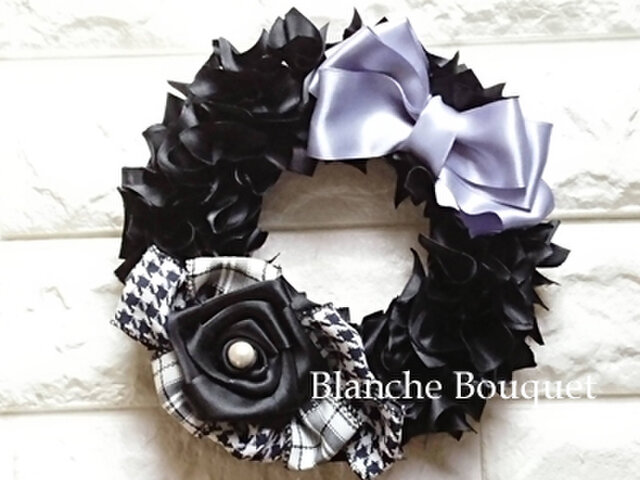 リボンリース Bkシック Iichi ハンドメイド クラフト作品 手仕事品の通販