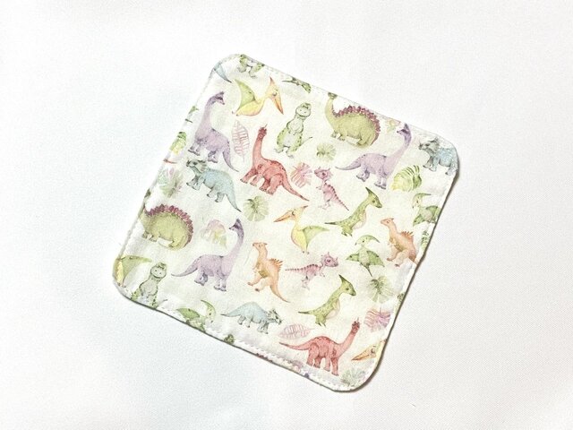 ミニガーゼハンカチ パステルダイナソーの画像1枚目