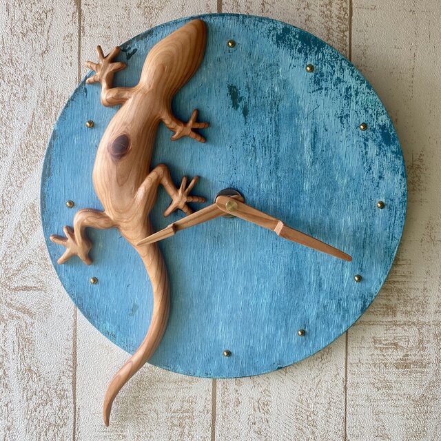 gecko wall clock Yoshino-sugiの画像1枚目