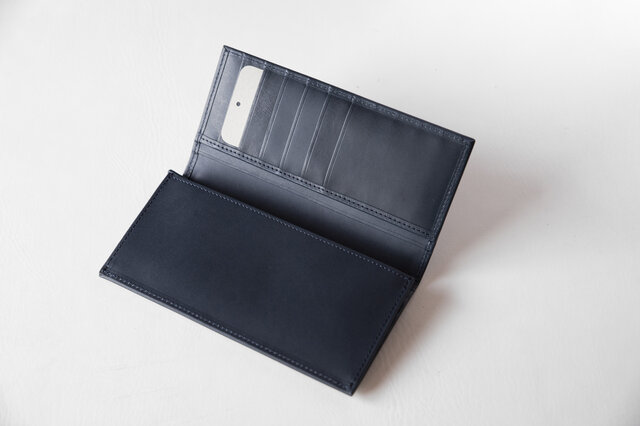 LONG WALLET Ⅳ ロングウォレット４ネイビー 本革 | 革財布 | 革かばん | WRオリジナル商品 | WR Leather Craft