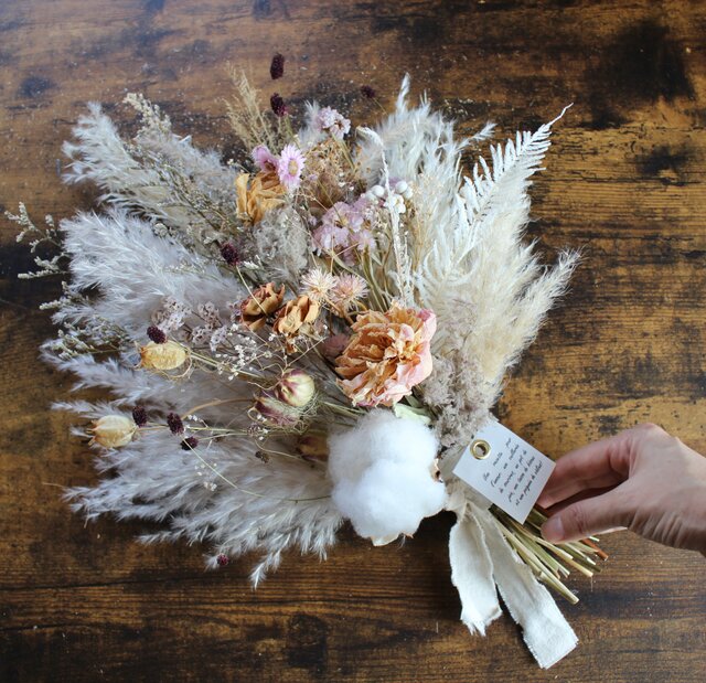 専用＊winter＊コットン＆パンパス ドライフラワースワッグ② winter＊コットン＆パンパス ドライフラワースワッグ② スワッグ fu.wa