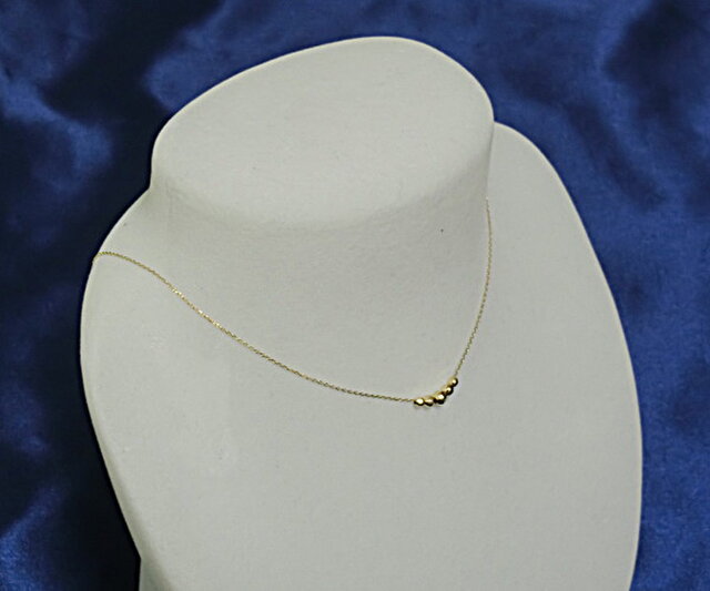 １８金製ミラーボールネックレス すべて18金製 Iichi ハンドメイド クラフト作品 手仕事品の通販