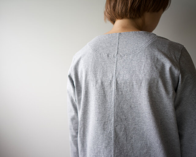 pablo cotton/center back long sleeve tshirt /gray/size1・2・ 3の画像1枚目