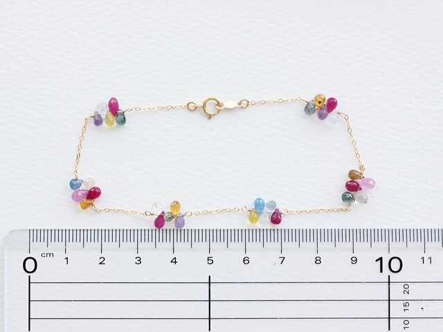 【受注制作】マルチカラーサファイア ブレスレット✩. 天然石×14kgf 受注制作】マルチカラーサファイア ブレスレット✩. 天然石×14kgf 受注