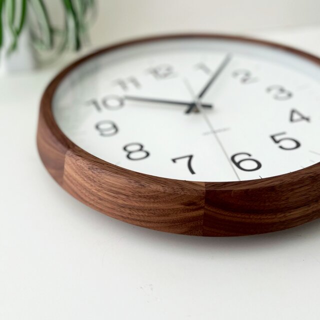 KATOMOKU Muku Clock 16 ウォールナット 電波時計 連続秒針 km-108WA