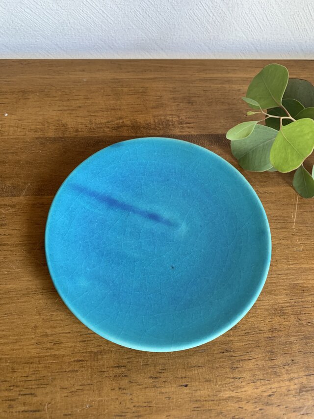 まめ皿　ターコイズブルー