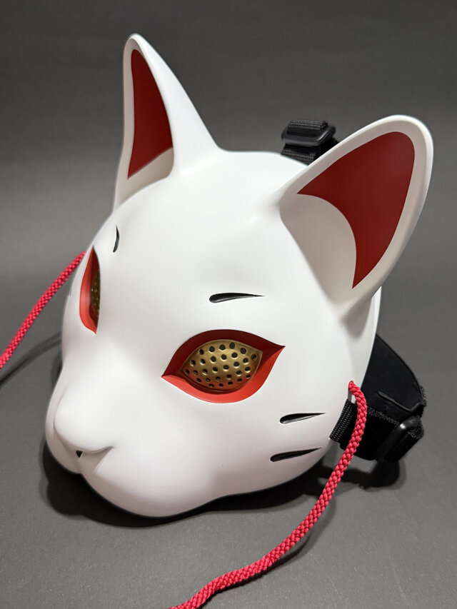 猫面 （白×赤）2026年5月よりゴムバンド付属 | iichi 日々の暮らしを