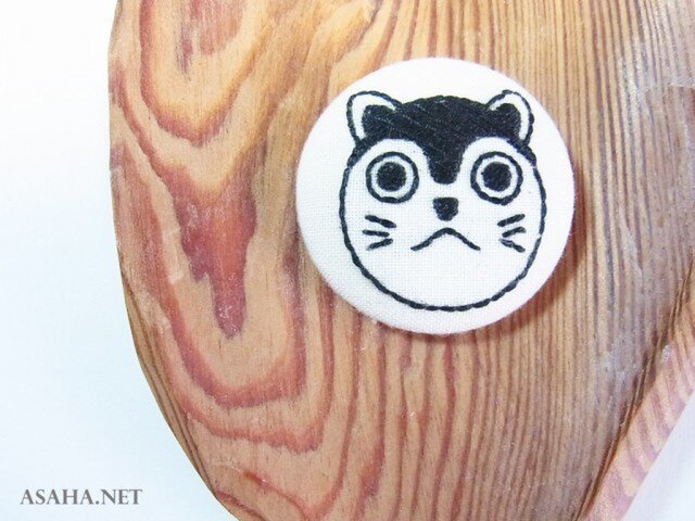 刺繍ブローチ 狛犬【黒】の画像1枚目