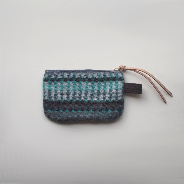 ポーチ M /  ウール マルチボーダー