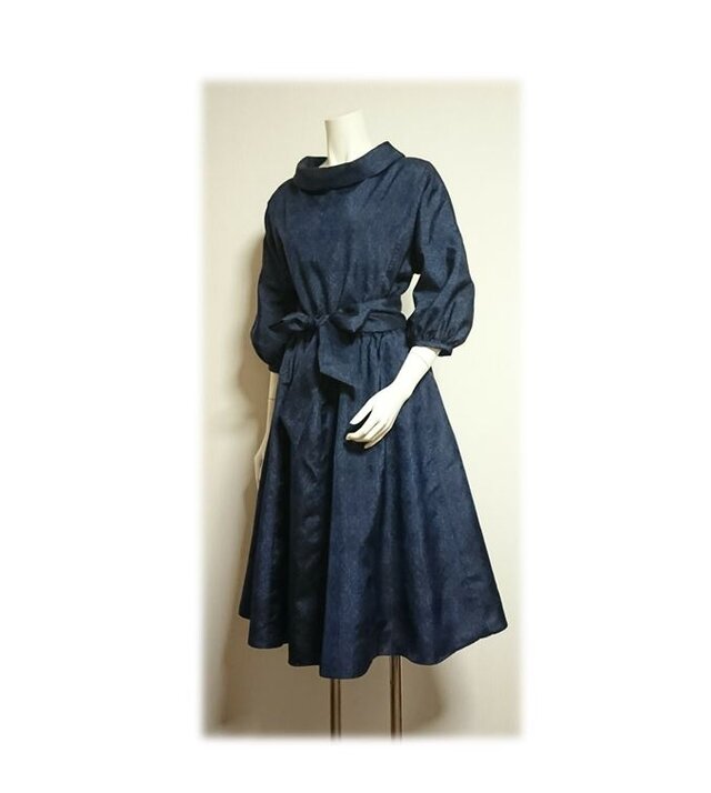 23　大島紬リメイクレトロスタイルセットアップ（お揃いのマスク付き）