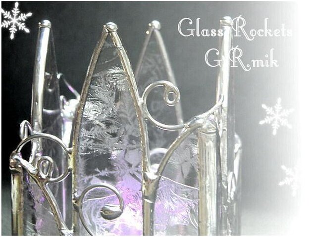 雪のお城 キャンドルホルダー ステンドグラス | iichi ハンドメイド・クラフト作品・手仕事品の通販