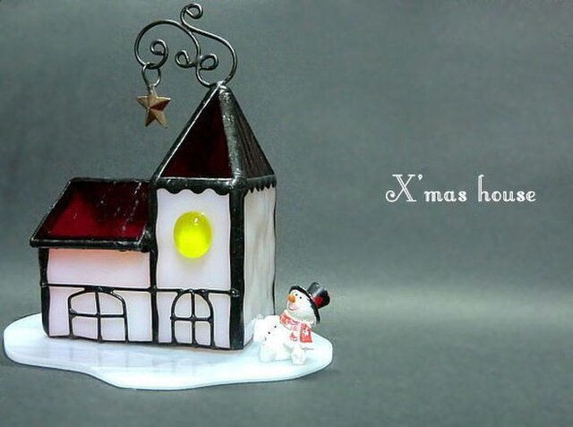 X'mas house クリスマス LEDキャンドル ステンドグラス | iichi