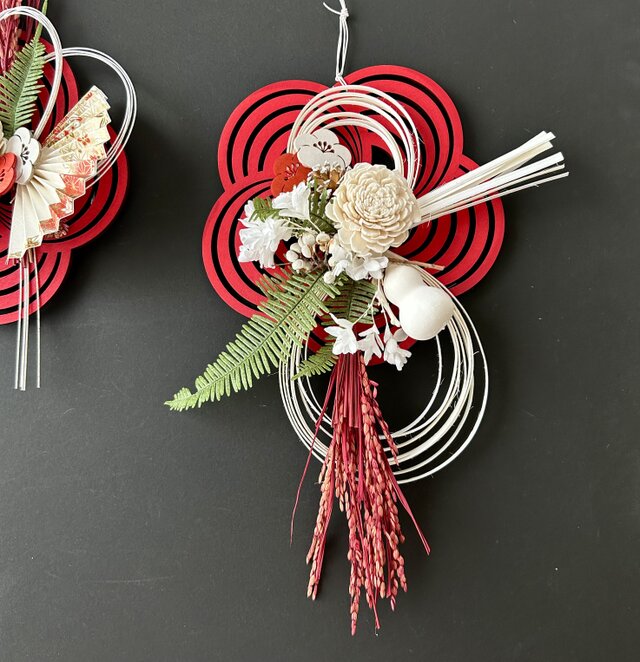 お正月飾り 梅とひょうたん「受注制作」