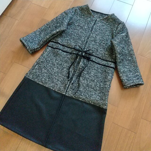 ふんわりウールのバイカラーコート