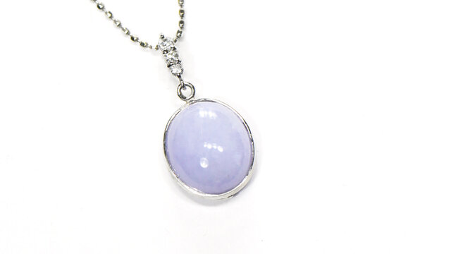 プラチナ900 ラベンダー翡翠×ダイヤ ペンダントトップ Pt900 BU061
