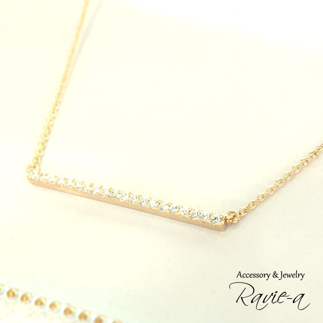 ダイヤモンド ネックレス K10 バーネックレス スマイルネックレス 華奢 シンプル 華やか 上品 大人 ゴールド