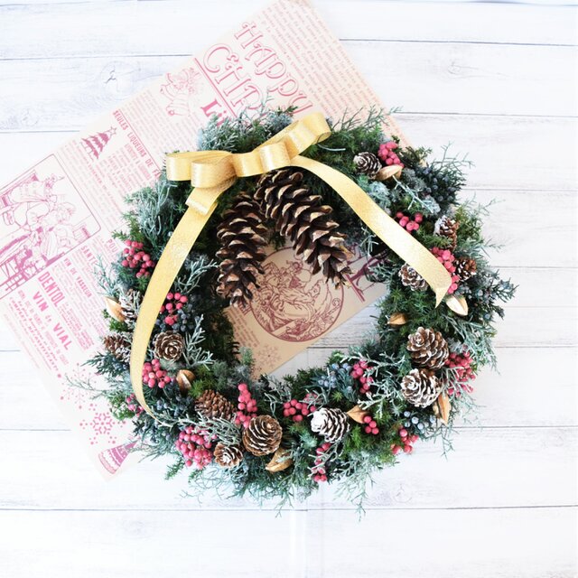 送料込み（定形外郵便のみ）ストローブ松のクリスマスリース