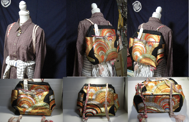 着物帯ﾊﾞｯｸﾞ「青海波」紋様 ファイトシリーズ | iichi 日々の暮らしを  