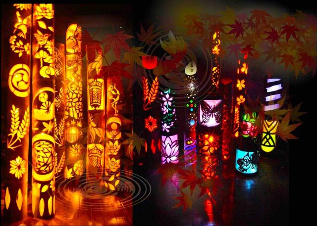 竹灯籠　カラー　〜〜和の心〜〜 竹灯籠 和の心 | iichi 日々の暮らしを心地よくするハンドメイド